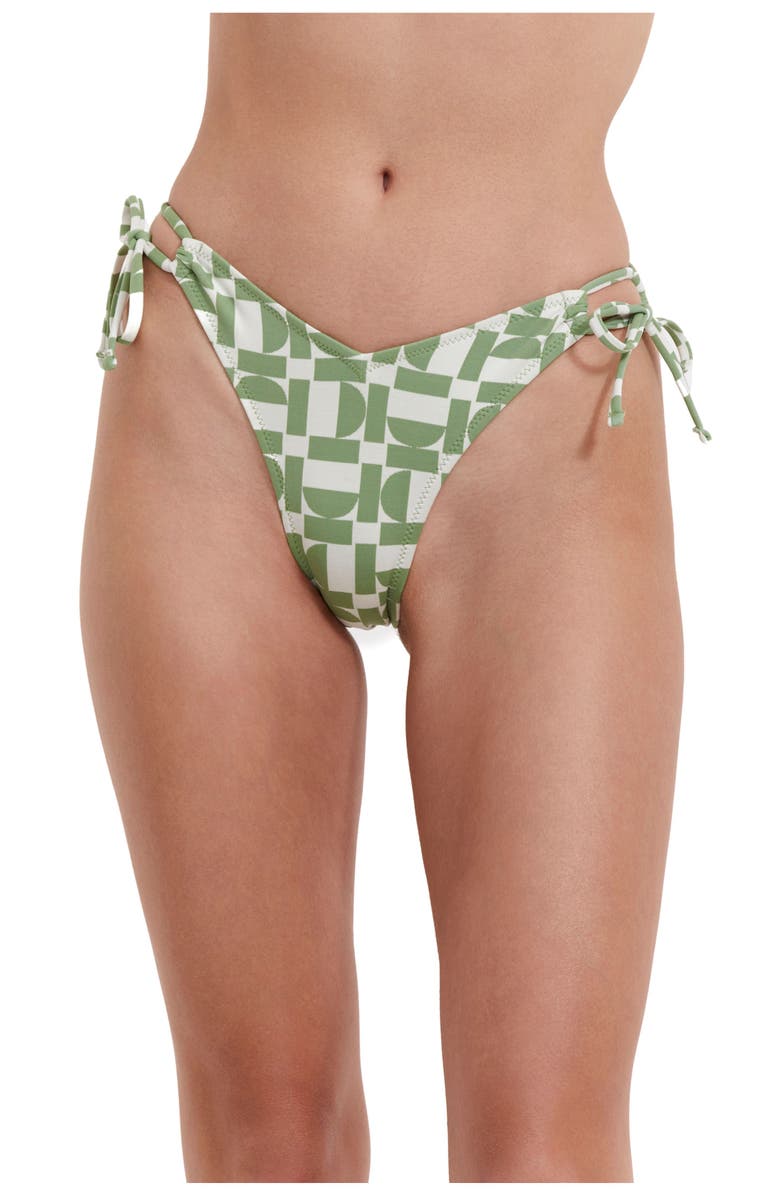 Flirtt Gottex Let's Geo Adjustable Bikini Bottom, Main, color, Multi Green