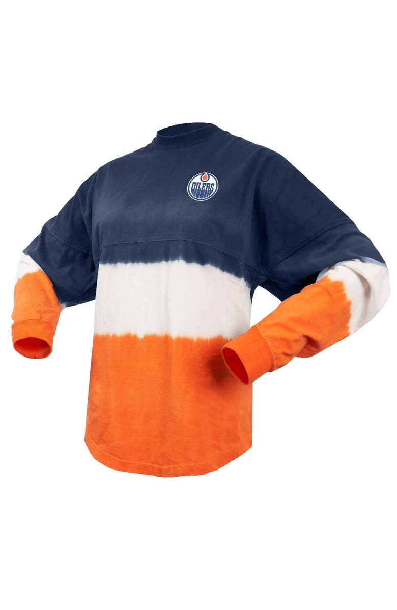 SPIRIT JERSEY Women's Fanatics Branded Navy/Orange Edmonton Oilers Ombre Long Sleeve T-Shirt, Alternate, color,