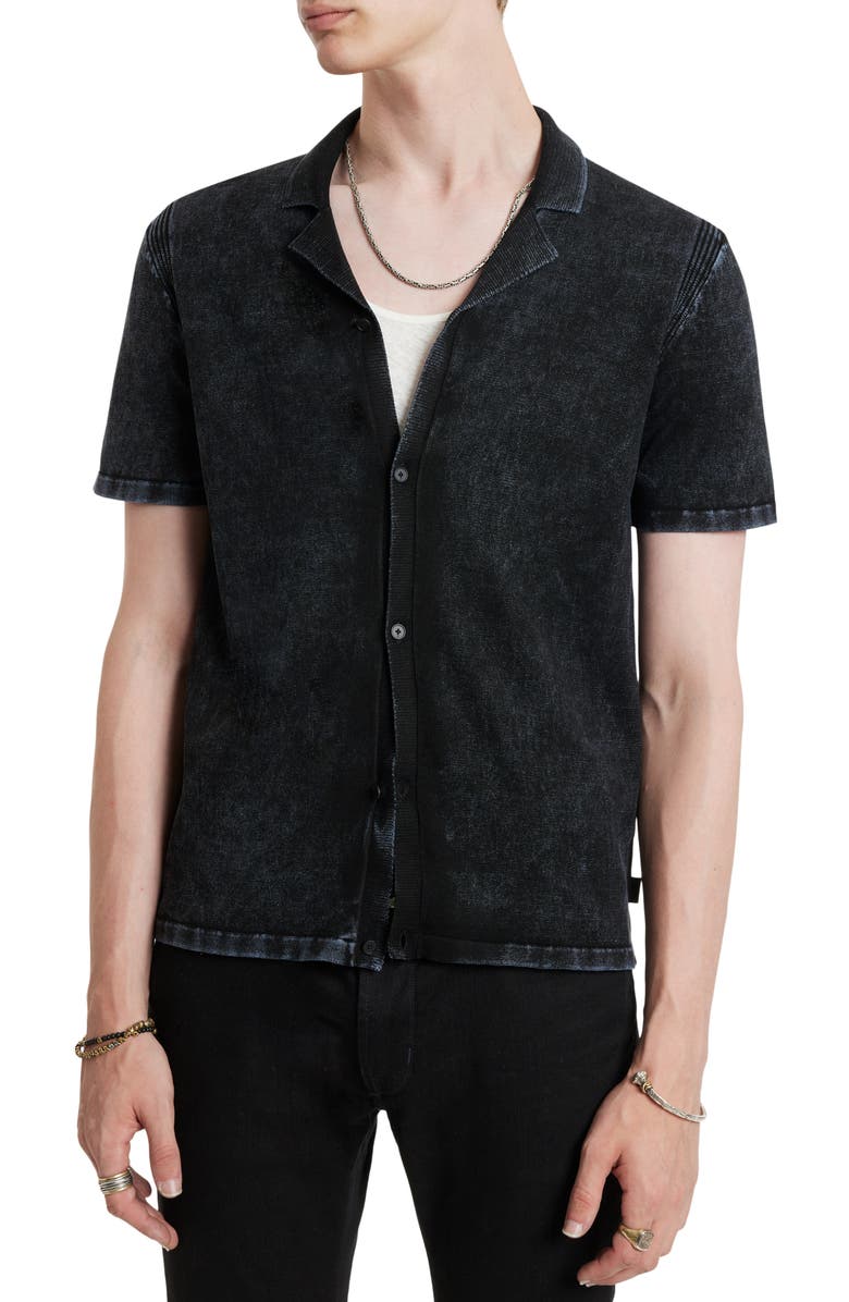 John Varvatos Carter Short Sleeve Mercerized Cotton Button-Up Shirt, Main, color, 