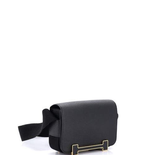 Pre-owned Hermes Hermes Geta Bag Chevre Mysore In Black