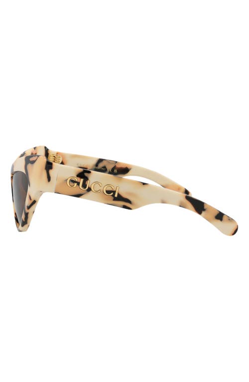 Gucci 57mm Cat Eye Sunglasses In Ivory Ivory Brown