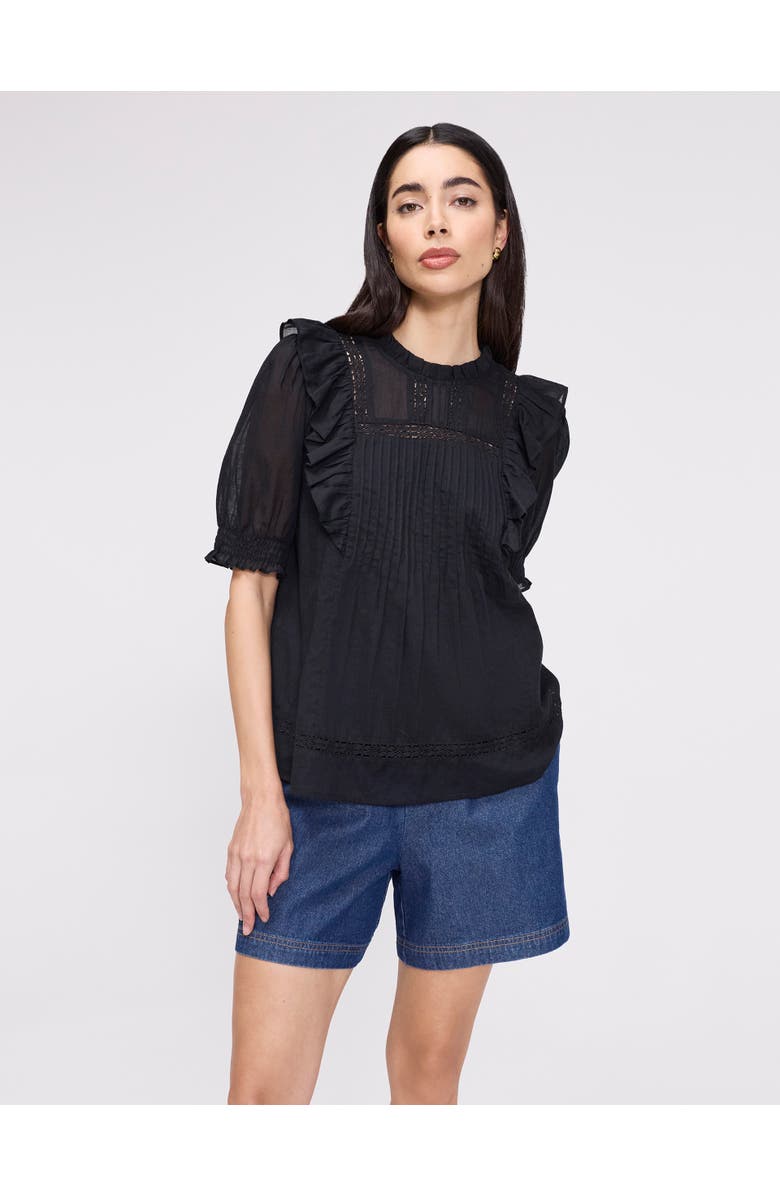 Finery London Jolin Puff Sleeve Cotton Top, Main, color, 