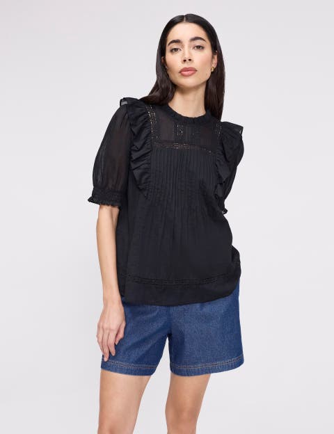 Jolin Puff Sleeve Cotton Top