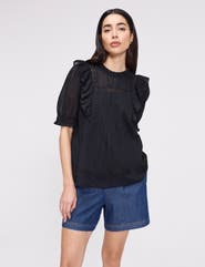 Finery London Jolin Puff Sleeve Cotton Top