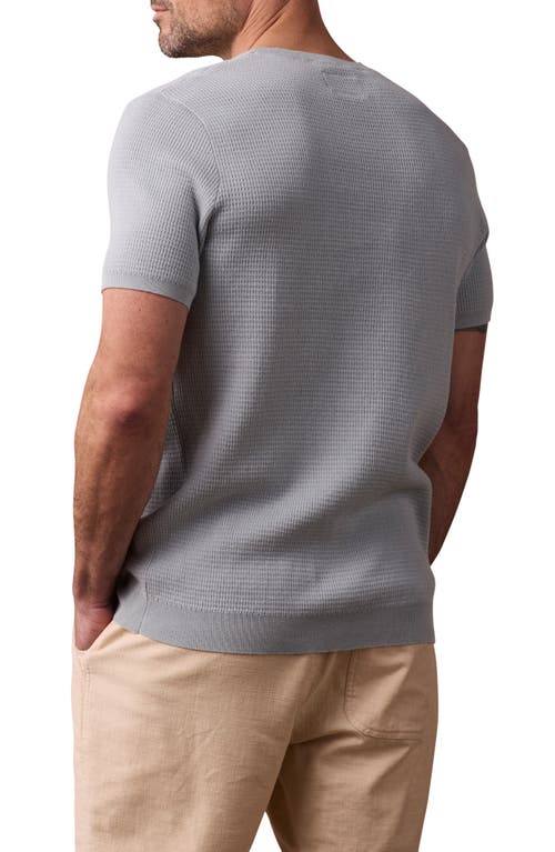 The Normal Brand Waffle Stitch Short Sleeve Sweater In Misty Harbor