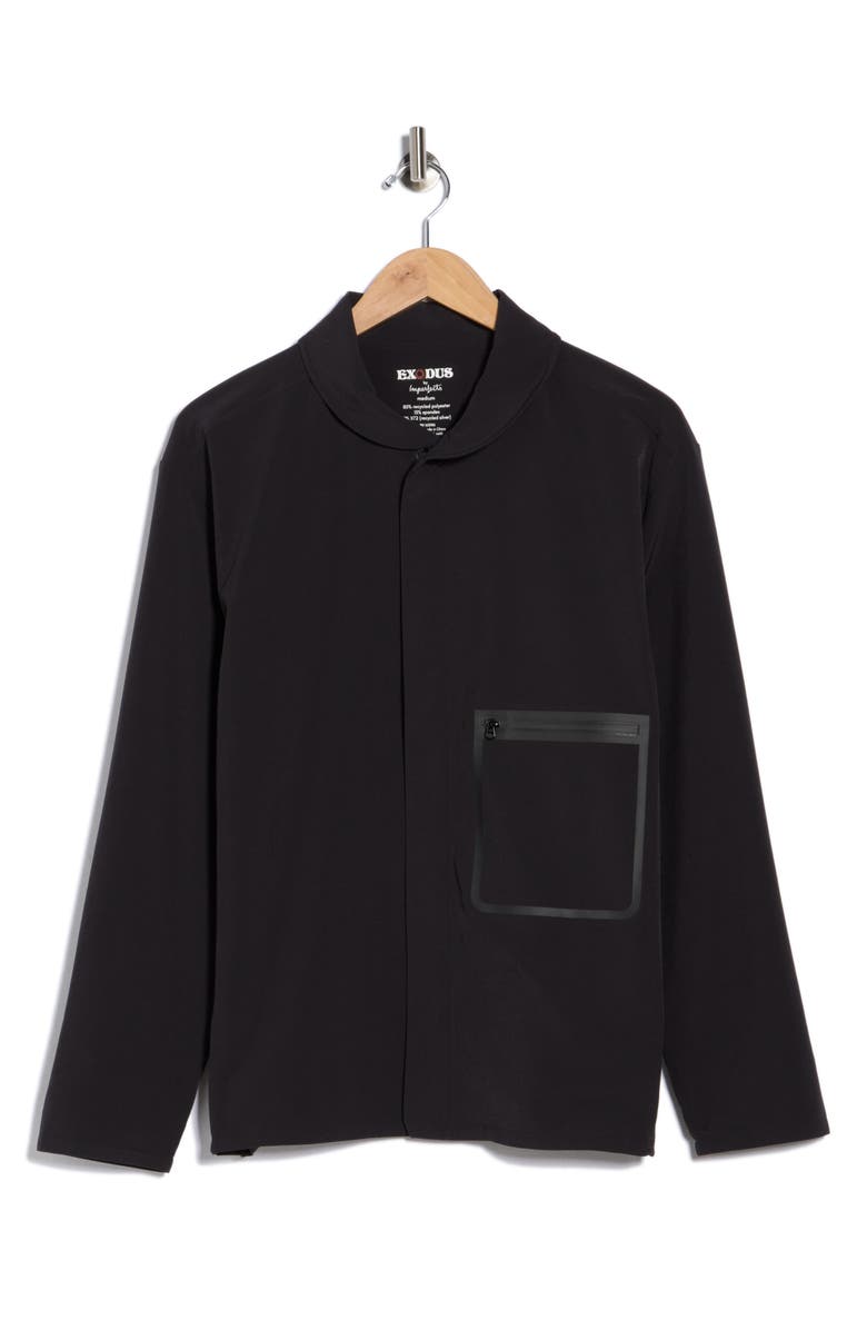 Imperfects Exodus Shepherds Zip-Up Shirt, Main, color, Obsidian