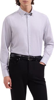 Bugatchi Brent OoohCotton® Windowpane Print Button-Down Shirt