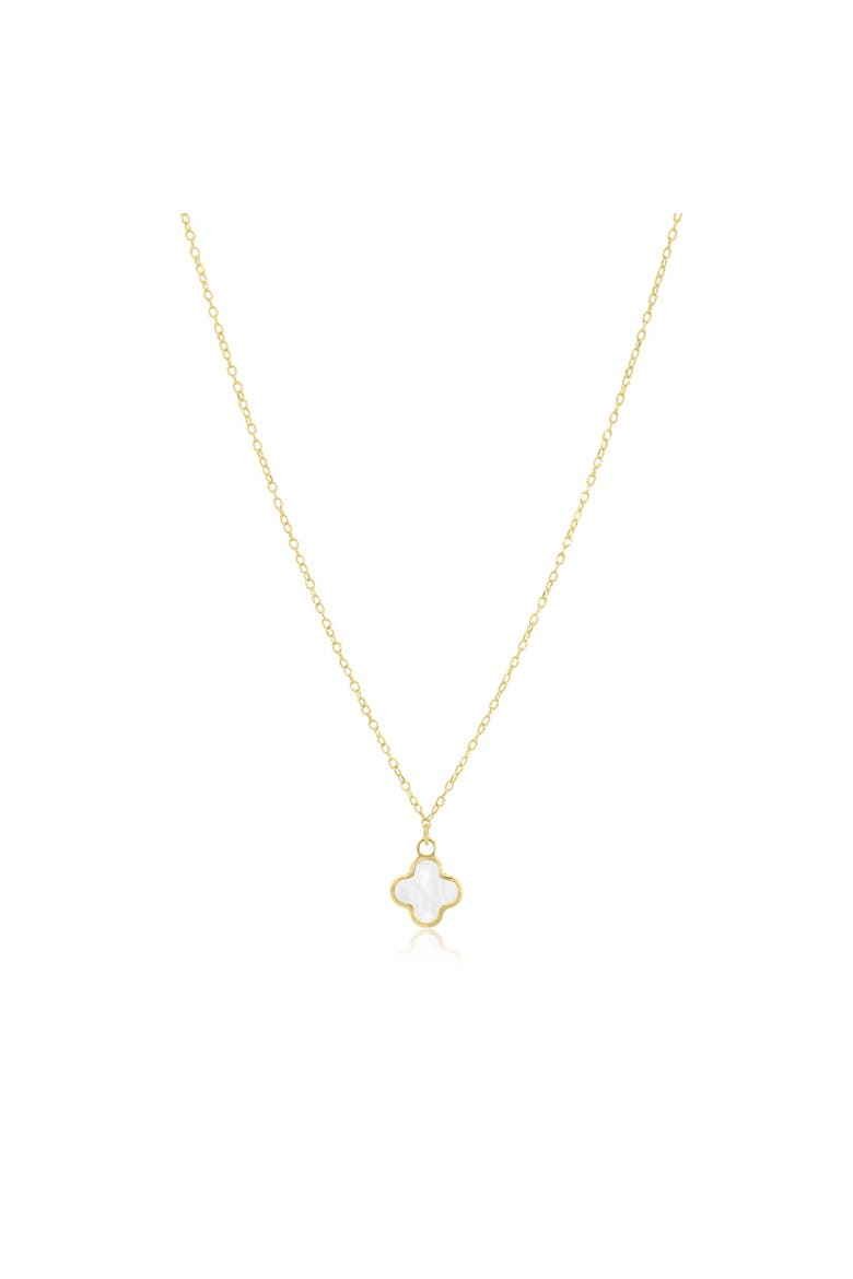 Mini Mother of Pearl Single Clover Necklace, Main, color, Mother of Pearl