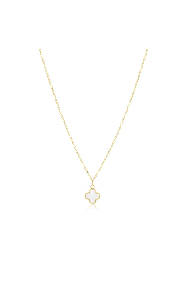 The Lovery Fine Jewelry Mini Mother of Pearl Single Clover Necklace, Main, color, Mother Of Pearl