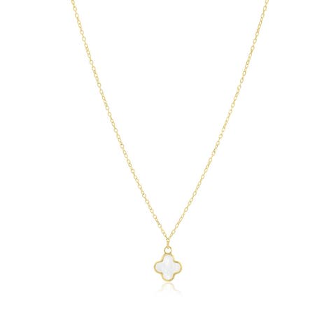 Mini Mother of Pearl Single Clover Necklace