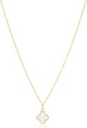 The Lovery Fine Jewelry Mini Mother of Pearl Single Clover Necklace