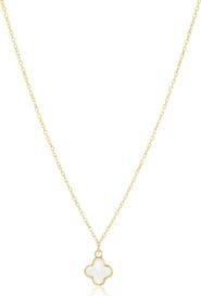 The Lovery Fine Jewelry Mini Mother of Pearl Single Clover Necklace