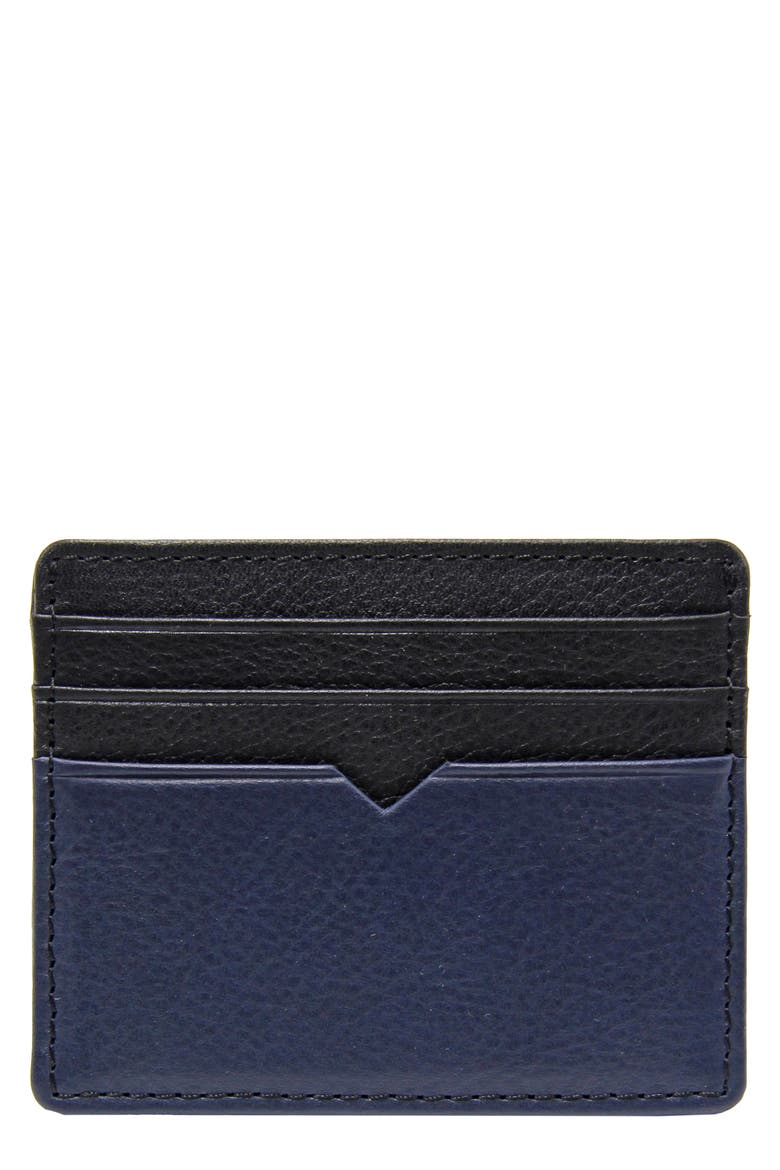 Anne Two-Tone Card Case, Main, color, BLACK/ NAVY