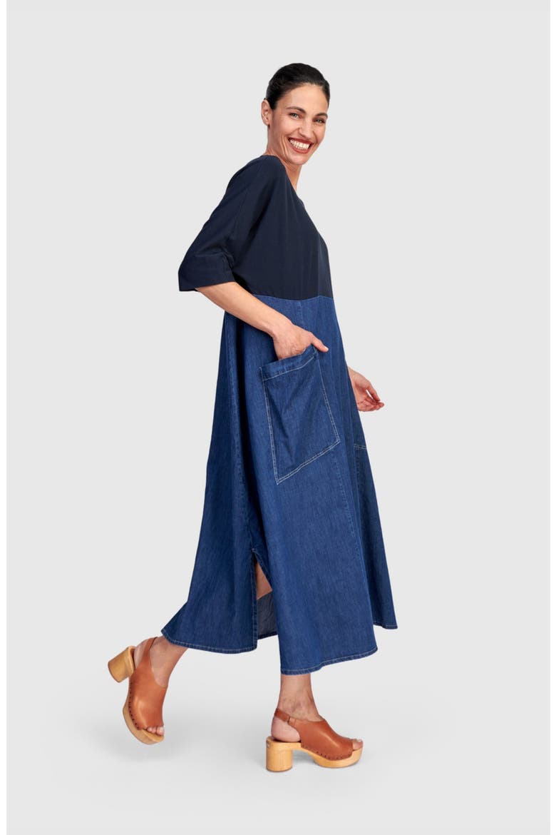 Amelia A-Line Dress, Alternate, color, Denim