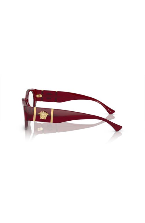 Versace 54mm Oval Optical Glasses In Burgundy