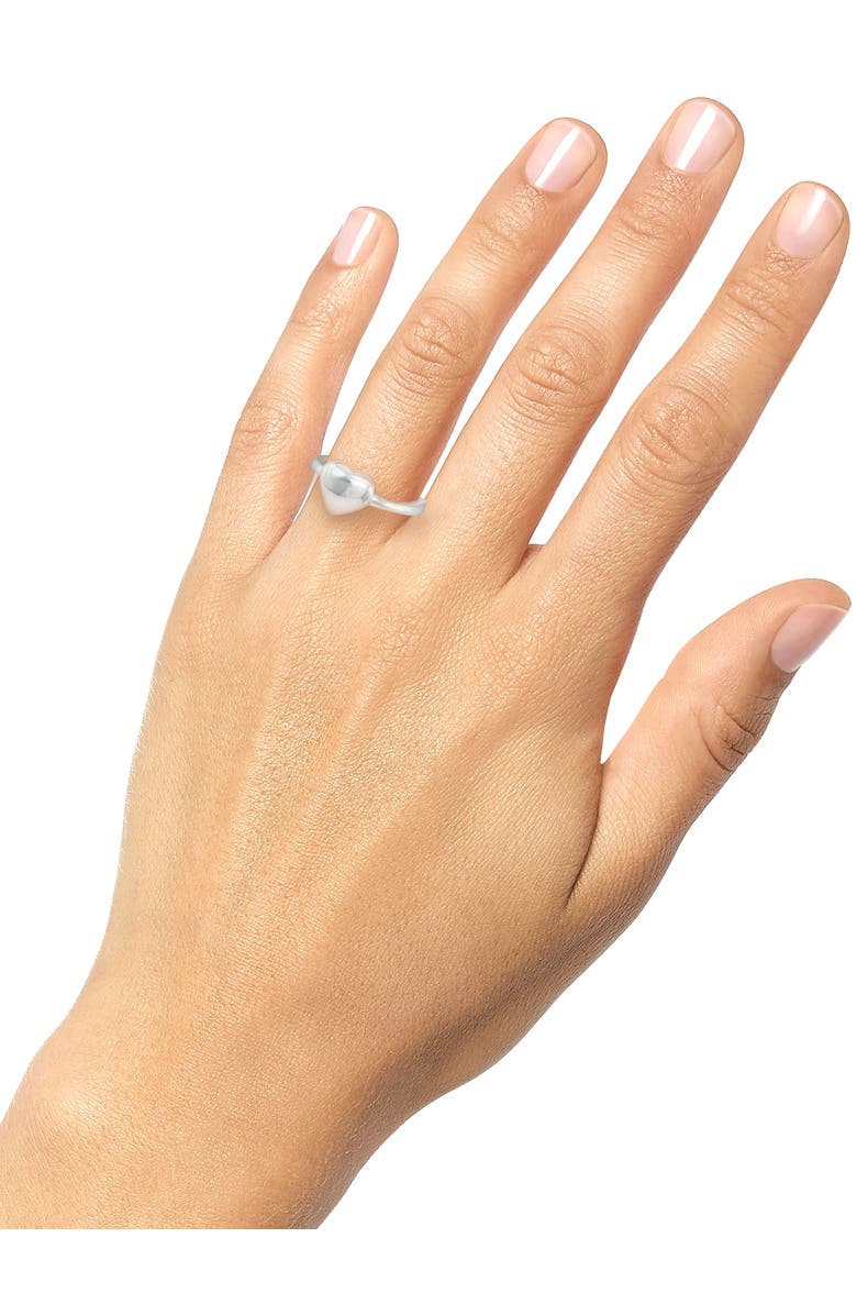 DEVATA Puffy Heart Ring in Sterling Silver, Alternate, color, Silver