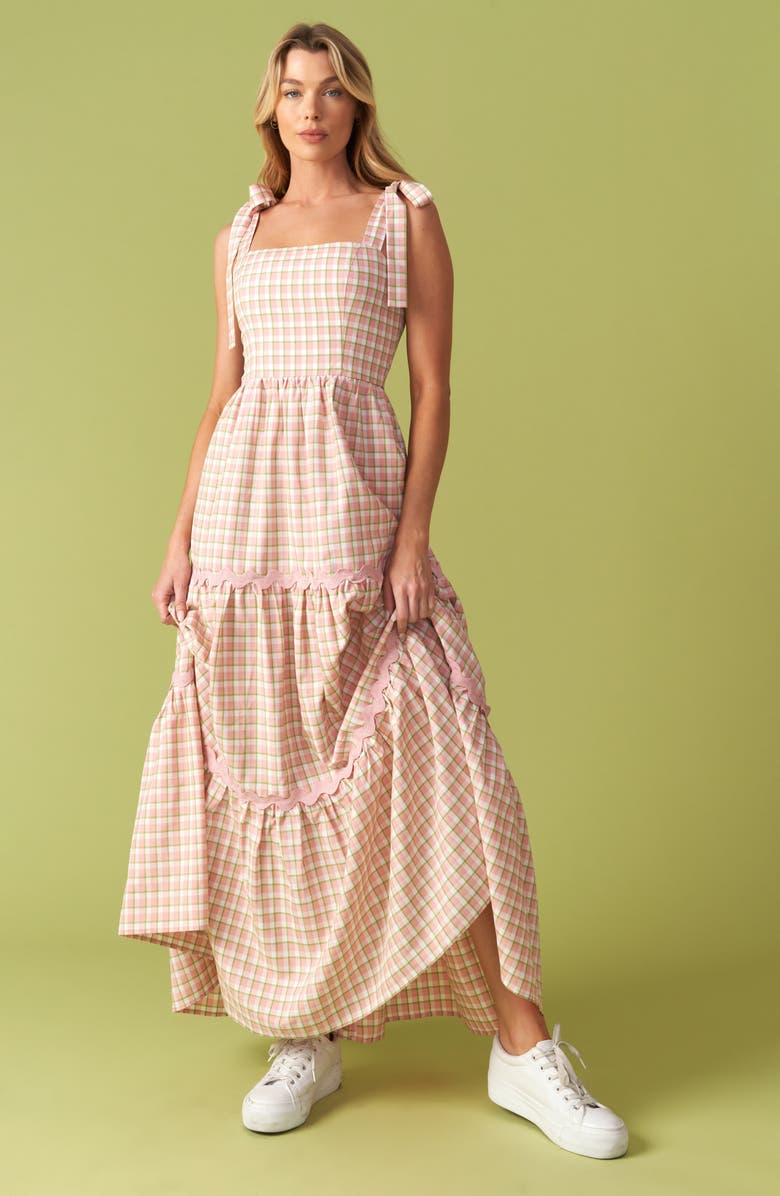 Gingham Tiered Midi Dress