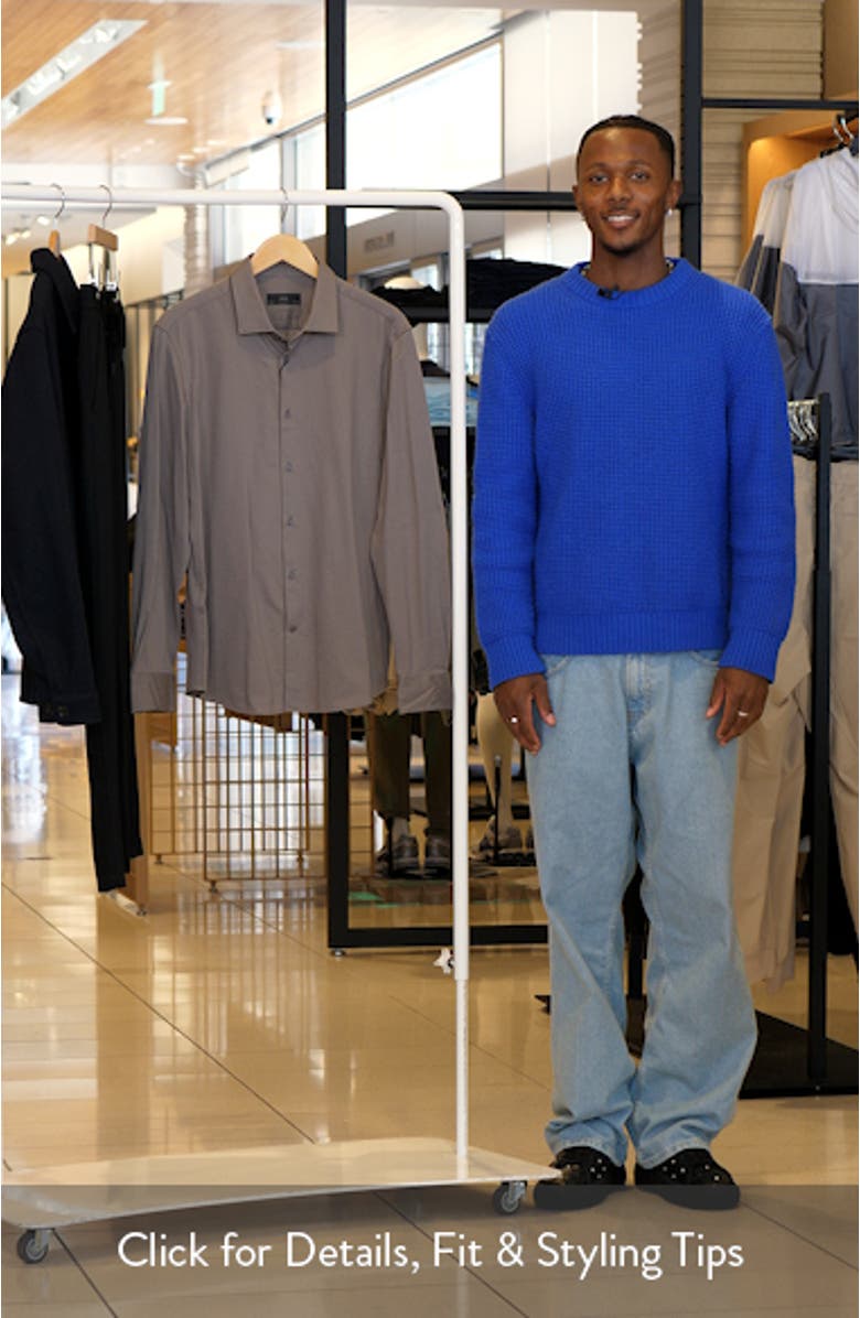 Regular Fit Cotton Blend Button-Up Shirt, sales video thumbnail