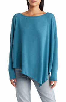 GO COUTURE Asymmetrical Hem Dolman Sleeve Sweater