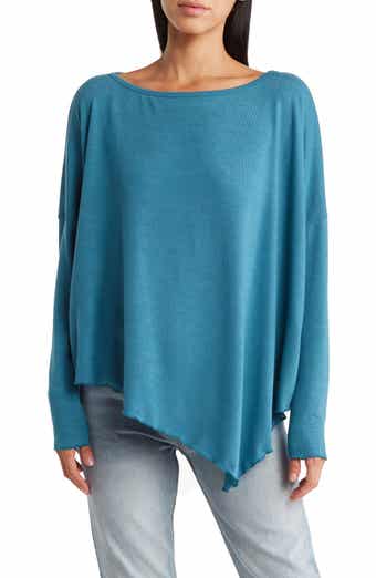 Asymmetrical Hem Dolman Sleeve Sweater