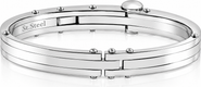 Bliss Diamond Men's Steel Polished Latched 8" 10mm Cuffed Bracelet
