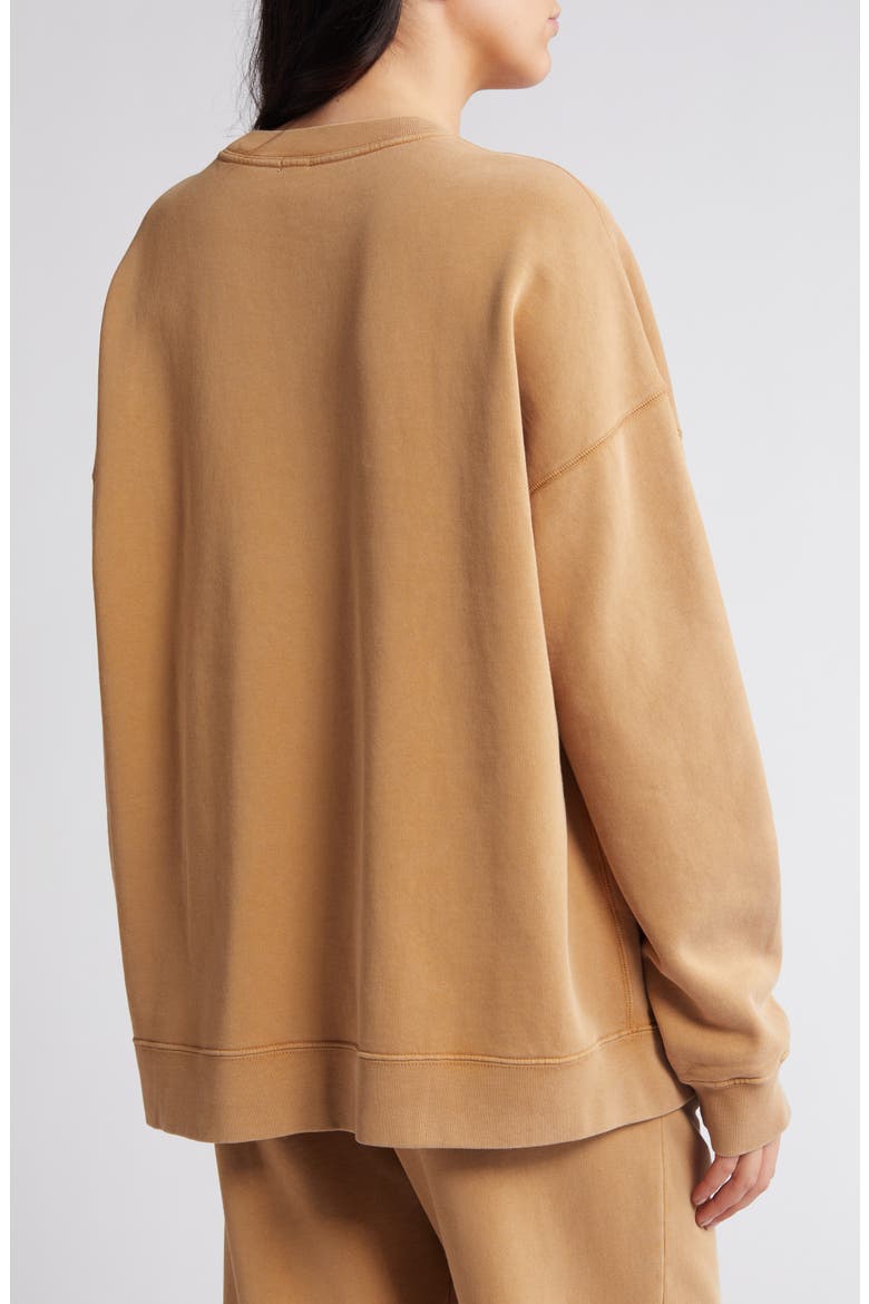 Oversize Organic Cotton Sweatshirt, Alternate, color, FADED CHESTNUT