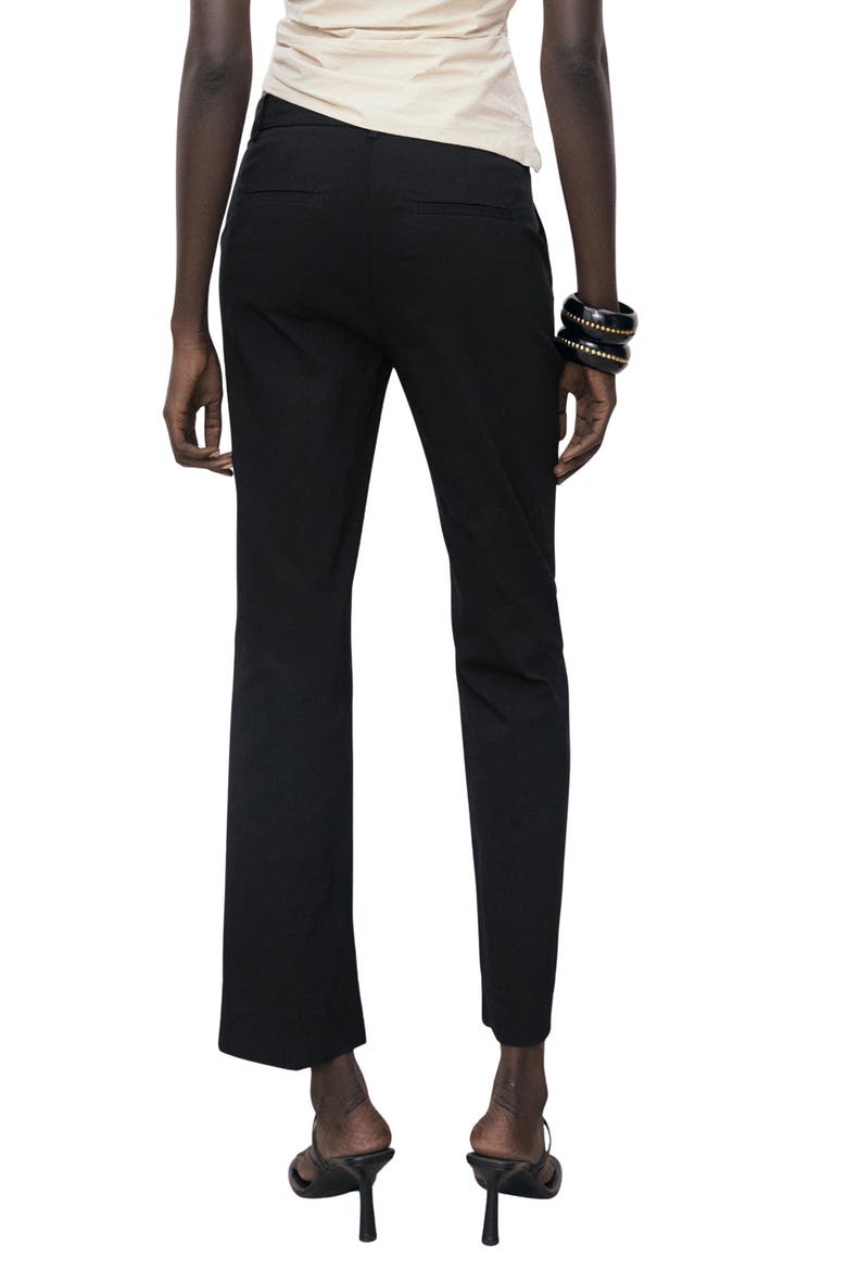 Ankle Straight Leg Pants, Alternate, color, BLACK