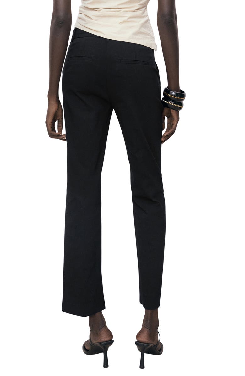 MANGO Ankle Straight Leg Pants, Alternate, color, Black