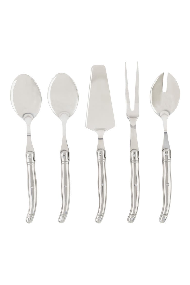 Laguiole 5-Piece Serving Set, Main, color, SILVER