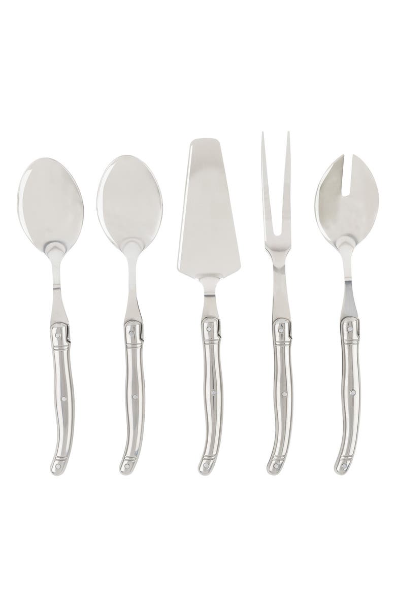 FRENCH HOME Laguiole 5-Piece Serving Set, Main, color, Silver