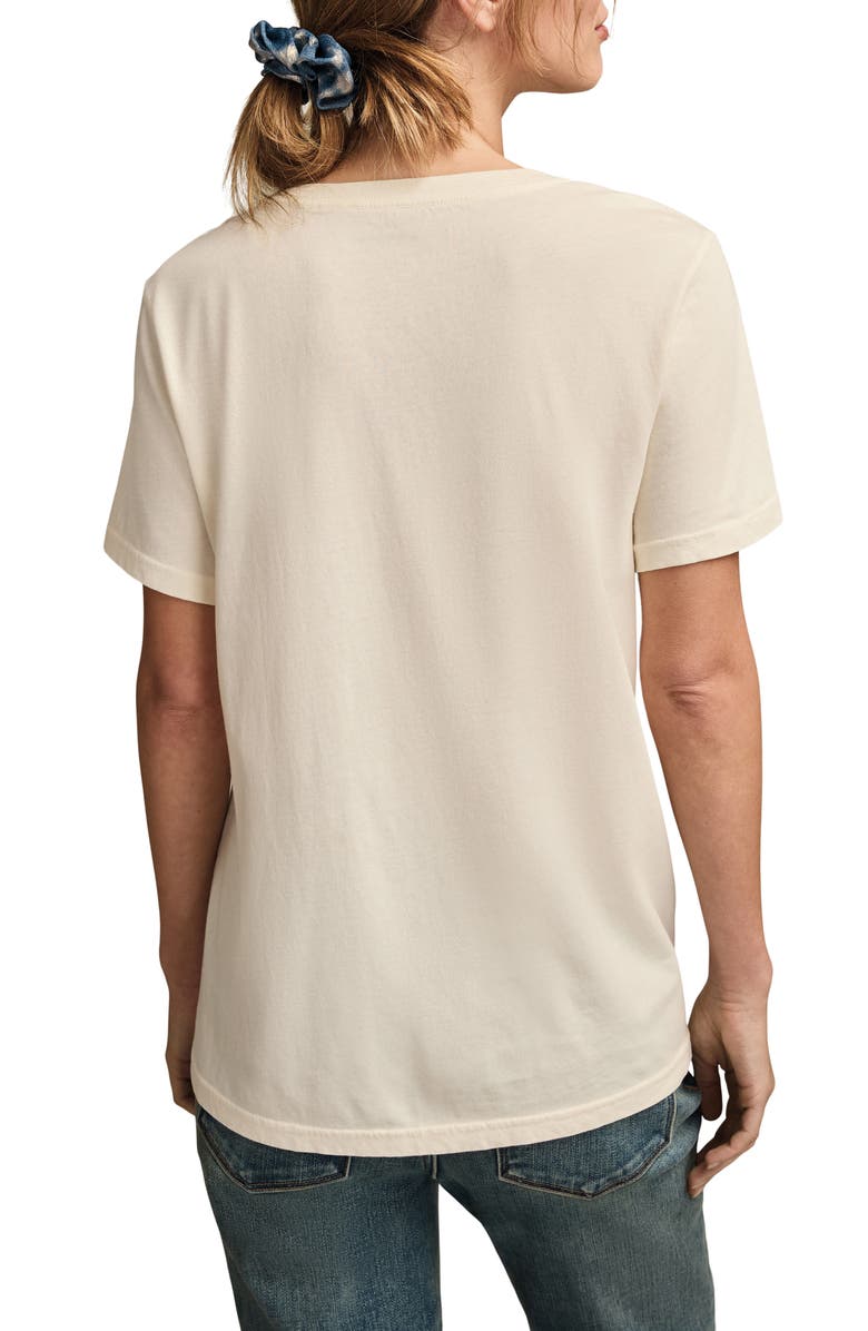 Lucky Brand Beaded Floral Vase Cotton Graphic T-Shirt, Alternate, color, Canoli Cream