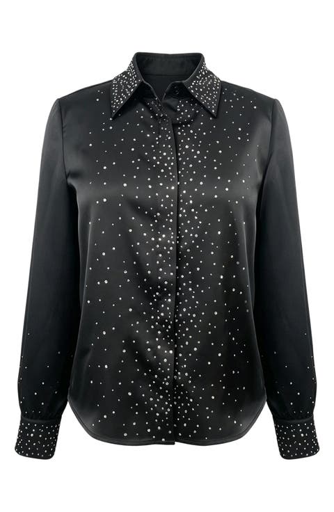 Beaded Satin Shirt