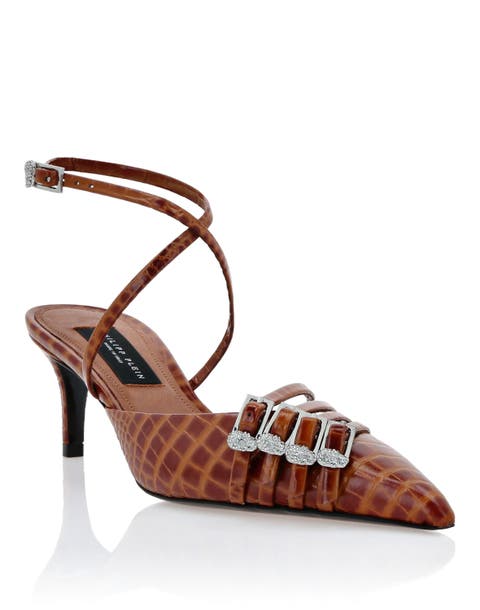 Multi-Strap Low-Heel Slingback Cocco Print Women