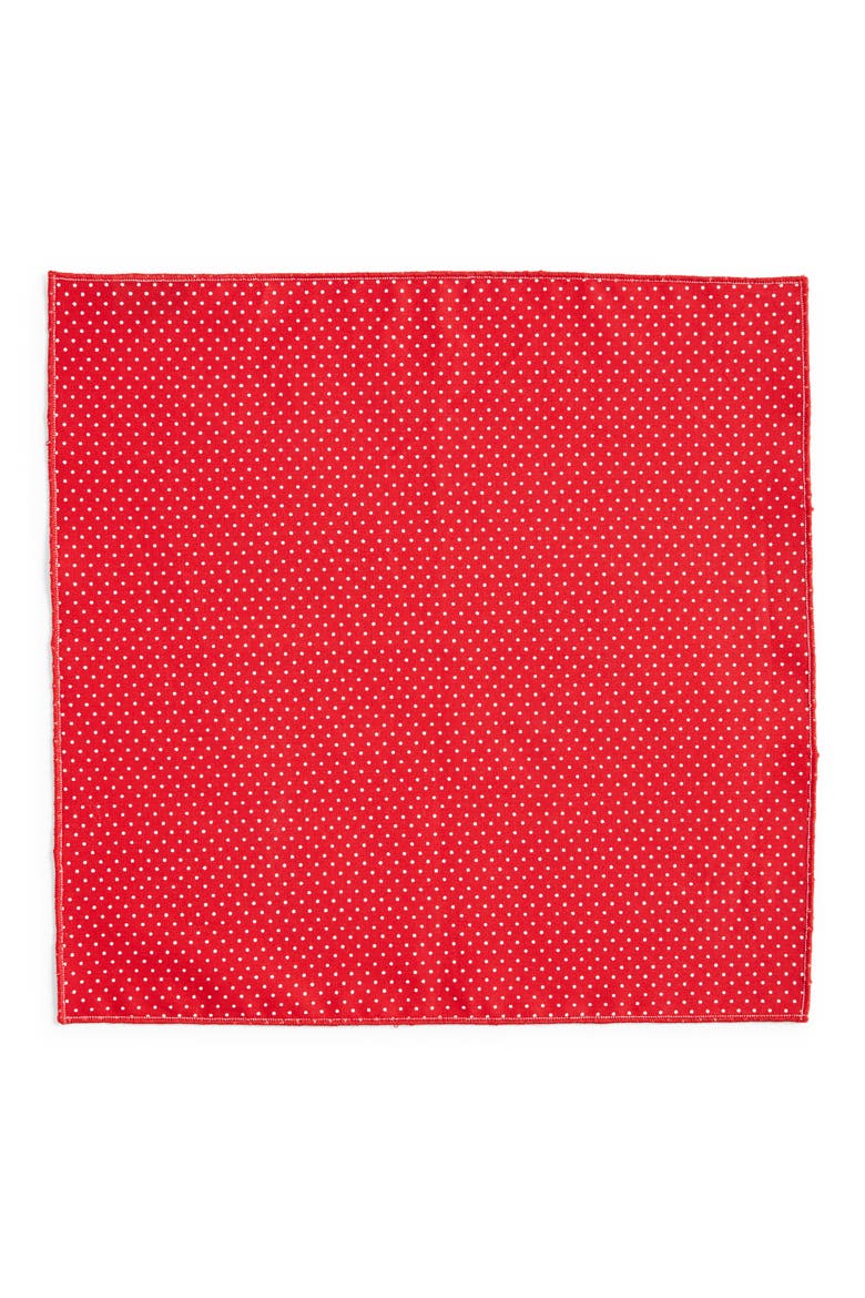 Dot Cotton Pocket Square, Alternate, color, RED