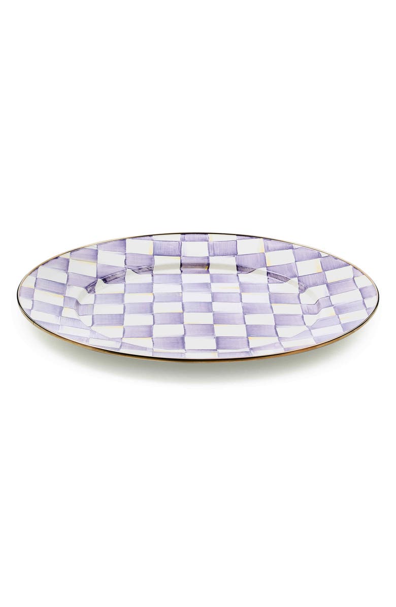 MACKENZIE CHILDS Violet Check Serving Platter, Alternate, color, Violet