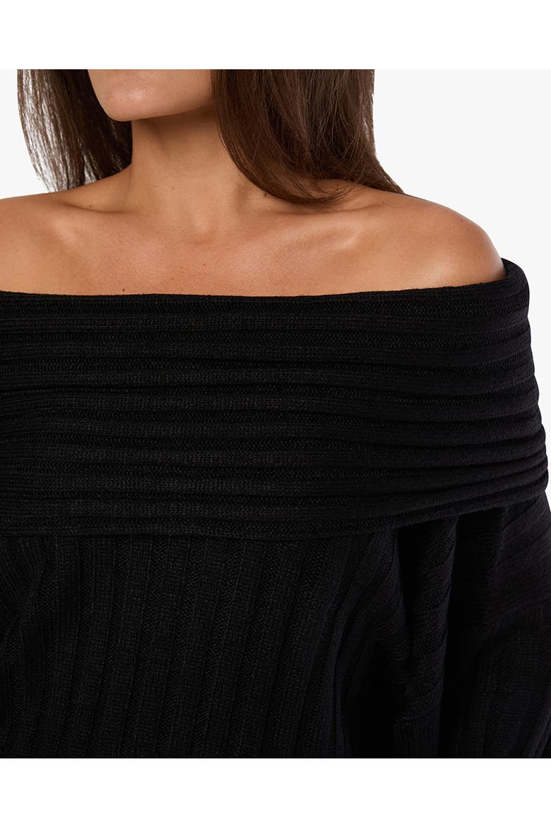Oversized Off Shoulder Sweater, Alternate, color, BLACK