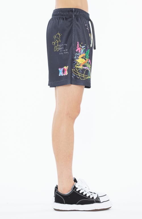 Cult Of Individuality Graffiti Mesh Shorts In Graffiti