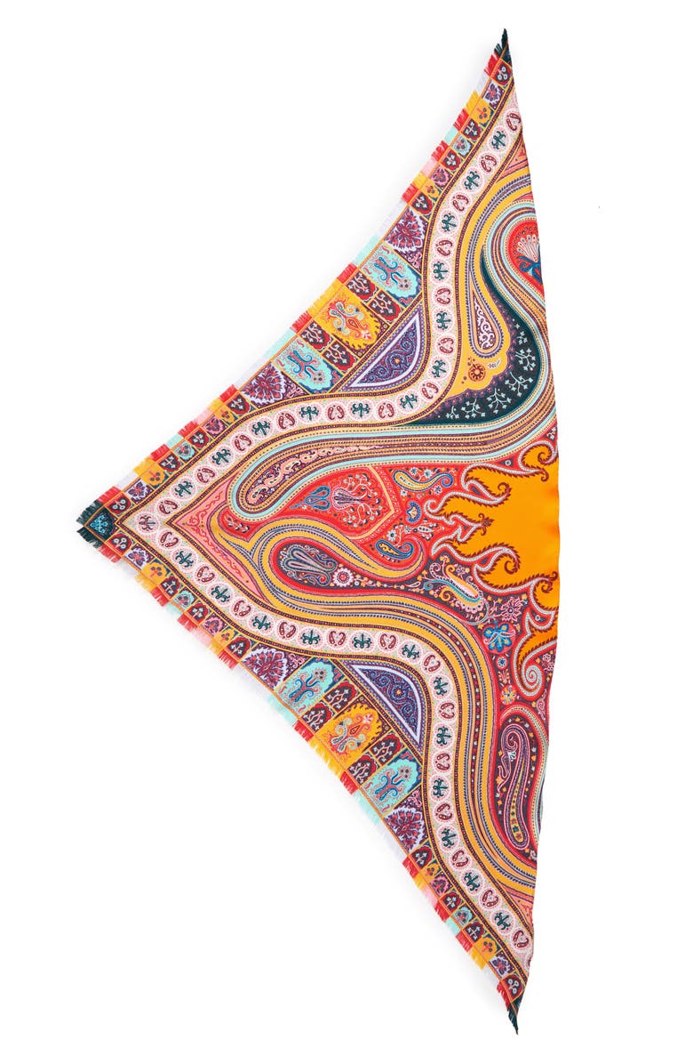 Etro Silk Triangle Scarf, Main, color, 