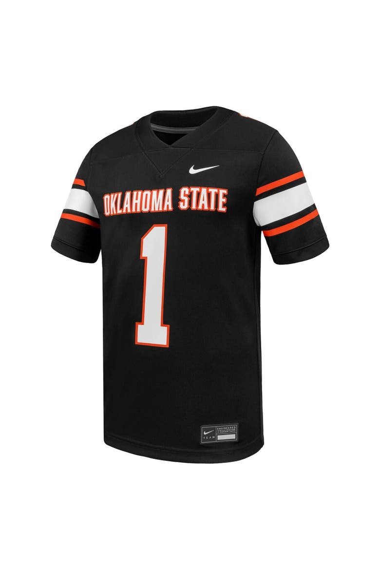 Men's Nike #1 Black Oklahoma State Cowboys Untouchable Replica Game Jersey, Alternate, color, Black