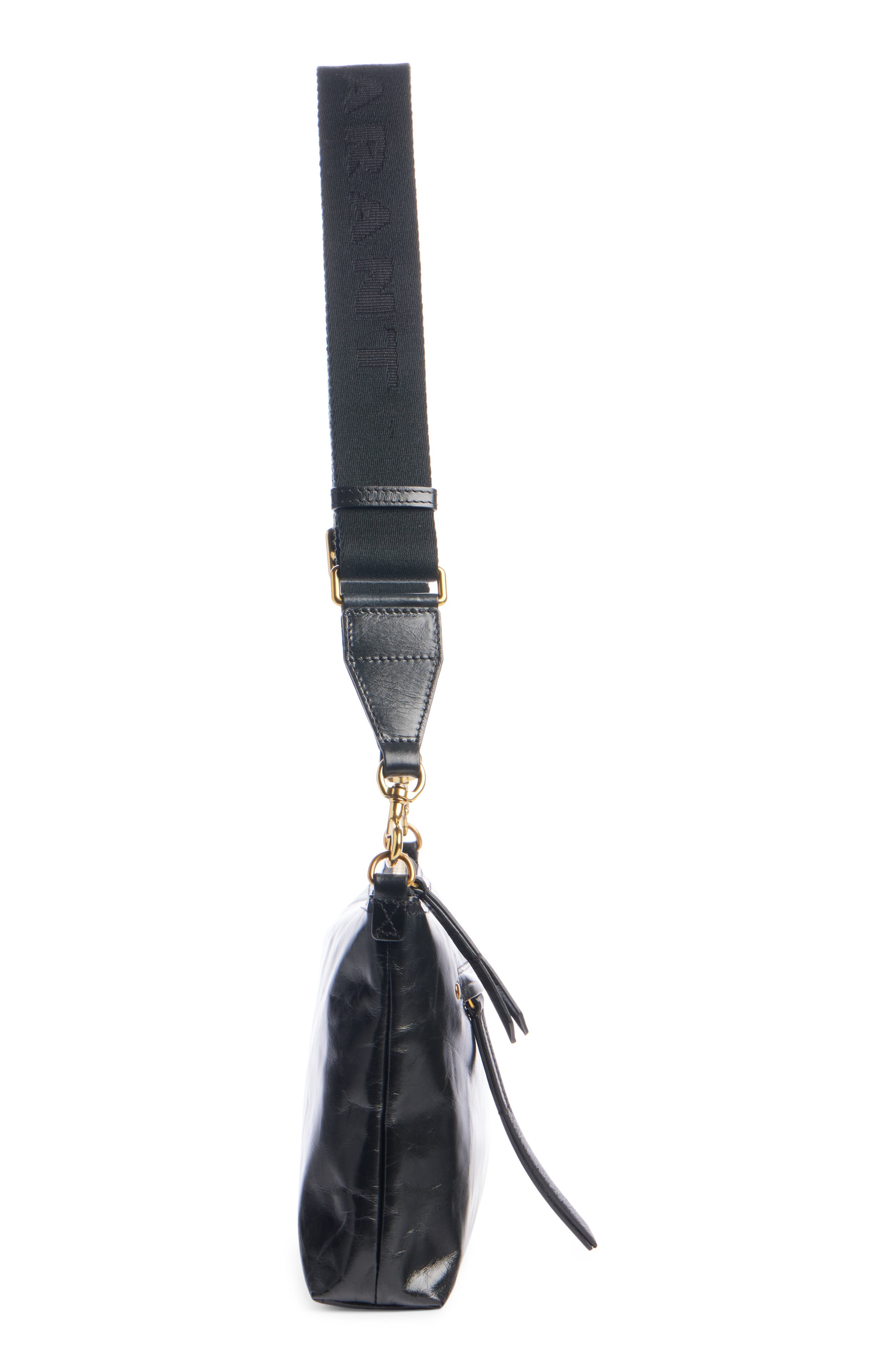 Nessah Wardy Leather Crossbody Bag, Alternate, color, BLACK