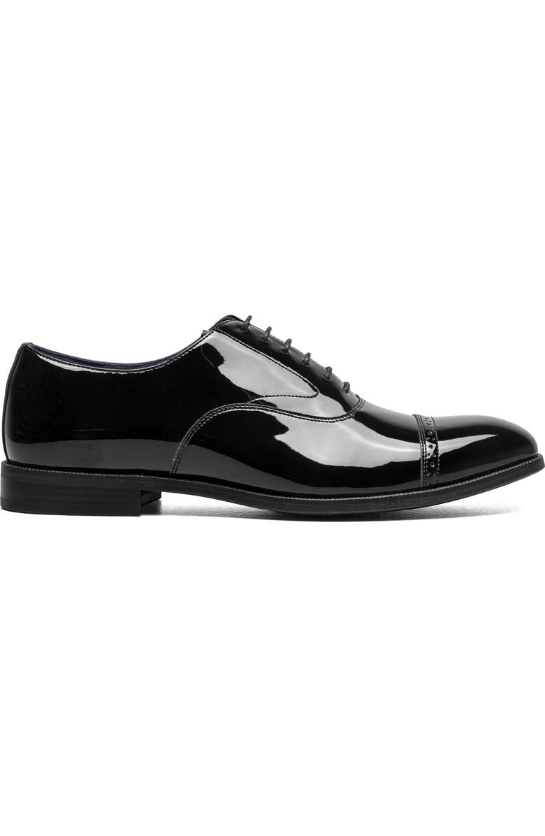 Stacy Adams Concorde II Patent Cap Toe Wholecut Shoe, Alternate, color, Black Patent