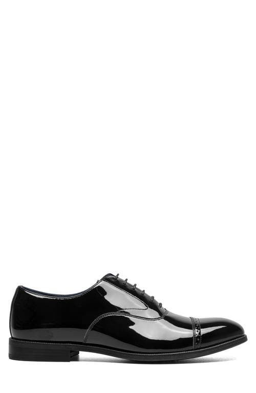 Stacy Adams Concorde Ii Patent Cap Toe Wholecut Shoe In Black Patent