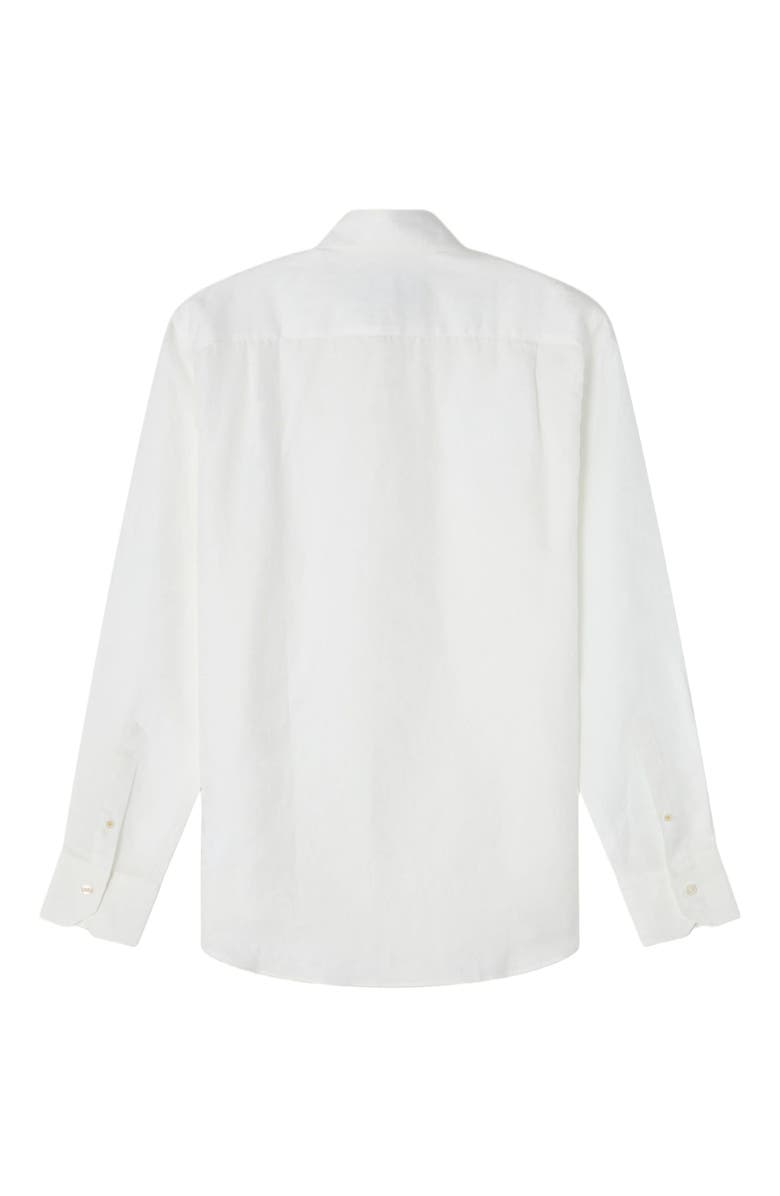 Robert Talbott Reynolds Paisley Jacquard Cotton Linen Blend Shirt in Contemporary fit, Alternate, color, White