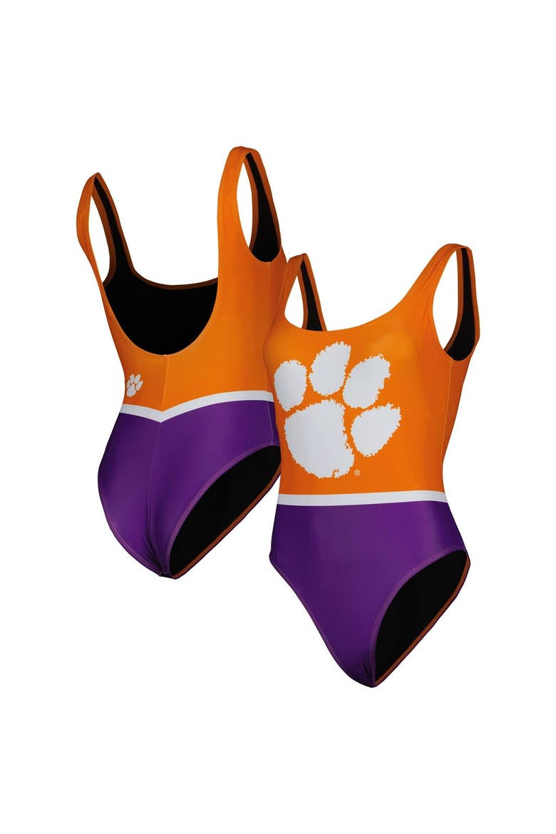 Women's FOCO Orange Clemson Tigers One-Piece Bathing Suit, Main, color, Orange