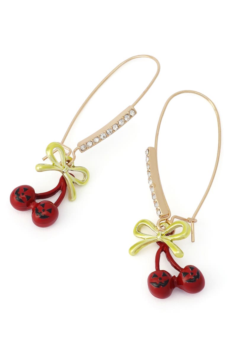 Betsey Johnson Spooky Cherry Earrings, Alternate, color,