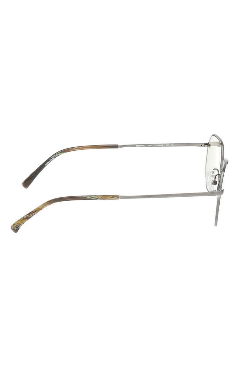 rag & bone 53mm Geometric Sunglasses, Alternate, color, Gunmetal / Green Horn / Olive