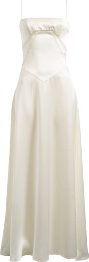 Anabella Lace-Up Satin Gown