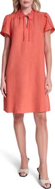 DKNY Ruffled Envelope Sleeve Shift Dress