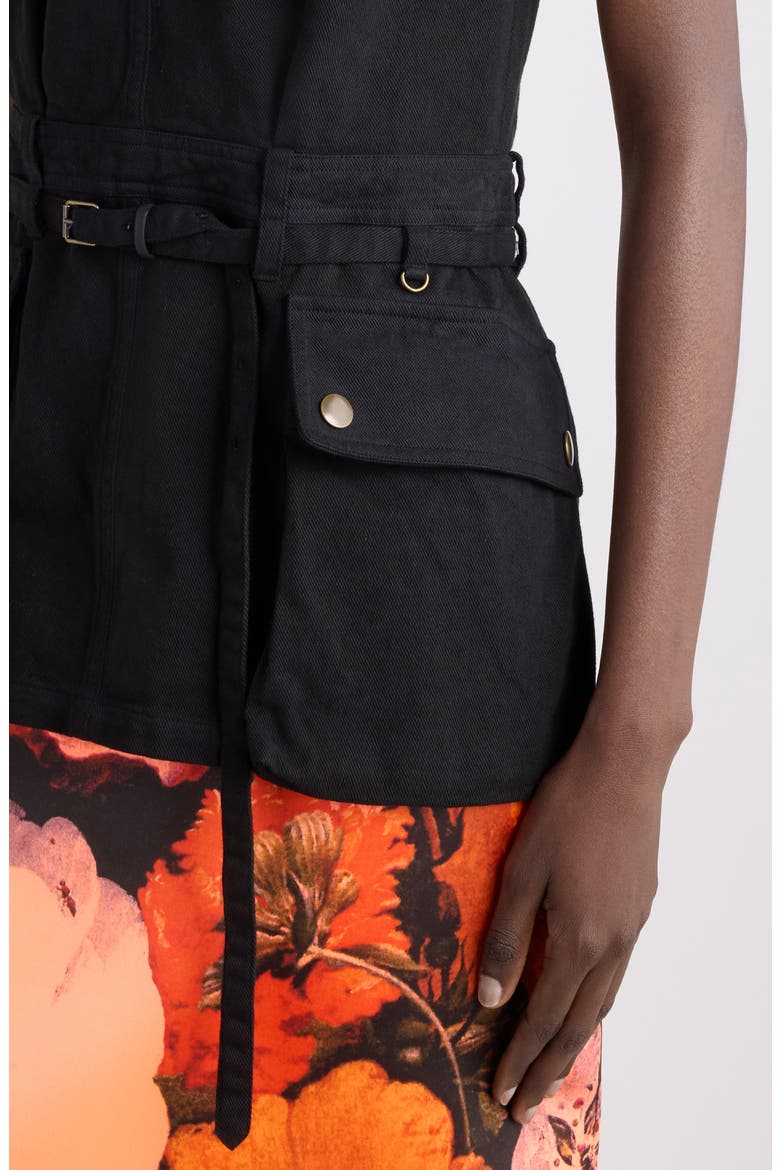 Cesda Sleeveless Cargo Top, Alternate, color, BLACK