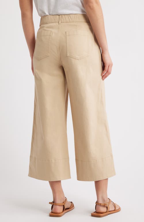 Caslonr Caslon(r) Wide Leg Crop Twill Pants In Tan Shore